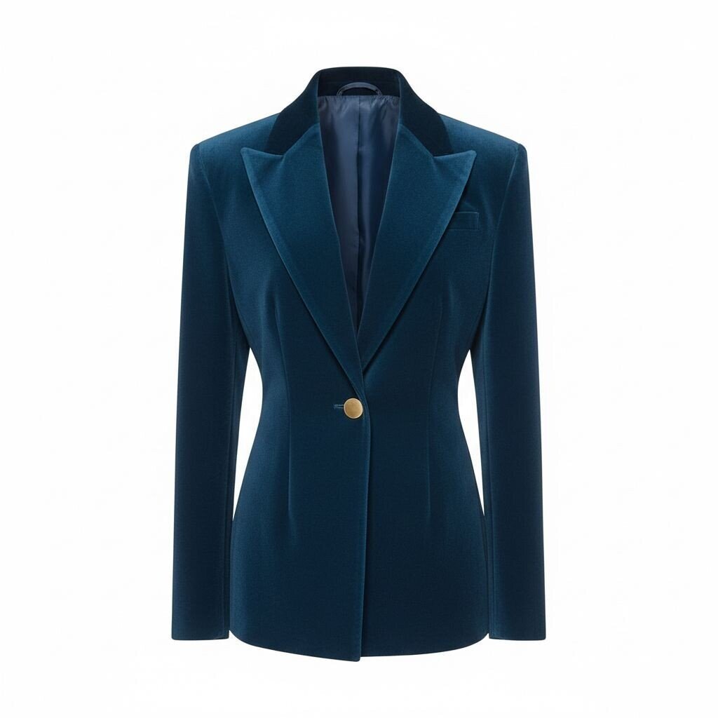 NAVY VELVET BLAZER & SKIRT
